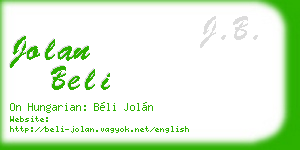 jolan beli business card